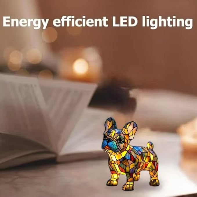Dog lamp,French Bulldog Lights,Dyed Resin Desktop Night Lights,Cute Pet Dog Theme LED Table Lamps,Vintage Lights Home Decor,Animal Series Art Night Lights,Christmas Gifts, (French Bulldogs) - Bloomnest