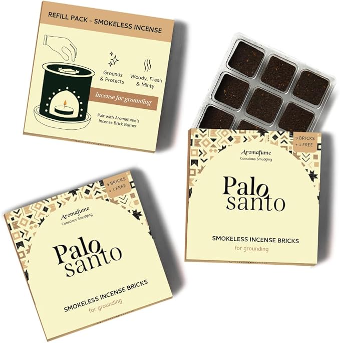 Aromafume Palo Santo Incense Bricks (3 Trays x 9 Pieces Each) | Ideal for deepened Spirituality, Meditation & Rituals | Made Using Pure Peruvian Palo Santo | Refill Pack Aromafume