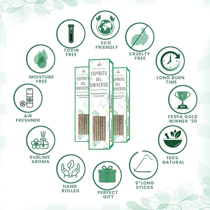 SOUL STICKS Handcrafted 10pcs Resin Artisan Incense Sticks Non-Toxic & Long Lasting Aromatic Sticks for Yoga Meditation Relaxation Aromatherapy Cleansing & Purification (Frankincense & Patchouli) SoulSticks