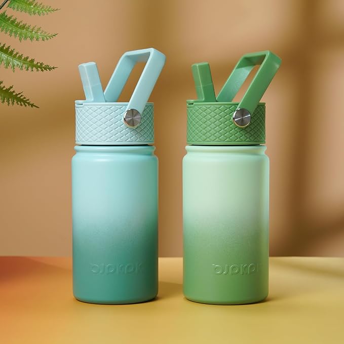 BJPKPK Insulated Water Bottle with Straw Lid, 15oz Cute Water Bottles, Stainless Steel Metal Thermo, Reusable BPA Free Leak Proof Tumblers, Cups,Violet - Bloomnest