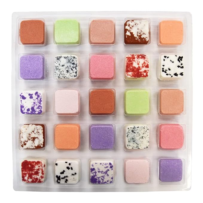 Enfusia Bath Bomb Advent Calendar (25 Days) Unique Holiday Gift Set | Natural Mini Fizz Treats for Kids, Teens | Vegan & Dye-Free Christmas Countdown Box USA - Bloomnest