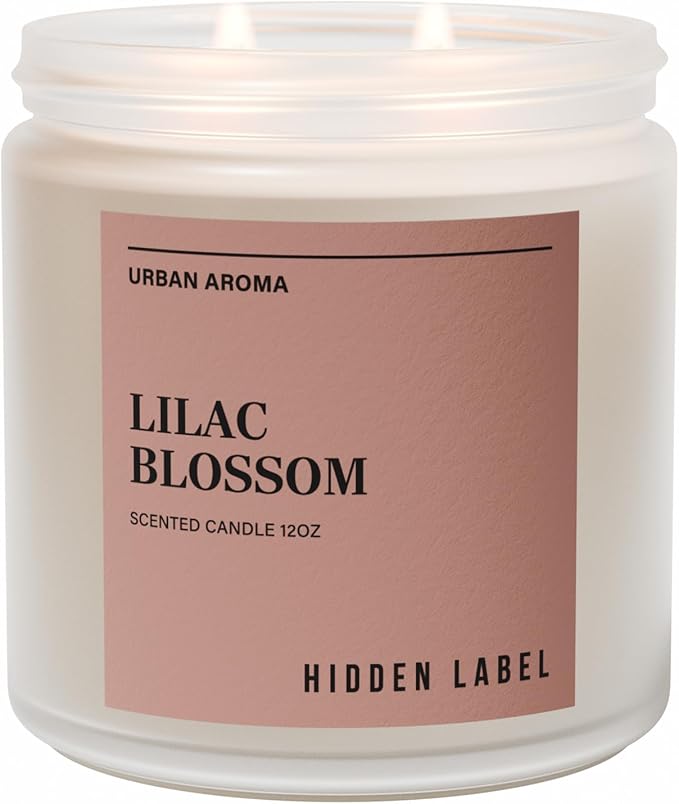 Lilac Blossom Scented Candle, 12oz Natural Soy Non Toxic, 70H Burn Time 2 Wick Aromatherapy Candles for Home Scented, Gift-Ready for Hosts & Gatherings | Elegant Home Decor - Bloomnest