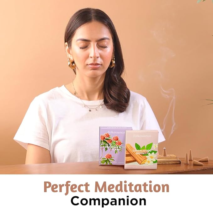 Folkulture Incense Cones Scented | Set of 6 (60 Cones) Pack for Relaxation | Palo Santo, Frankincense, White Sage, Sandalwood Inscents for Gifts for Her | Incense Cone Variety Pack