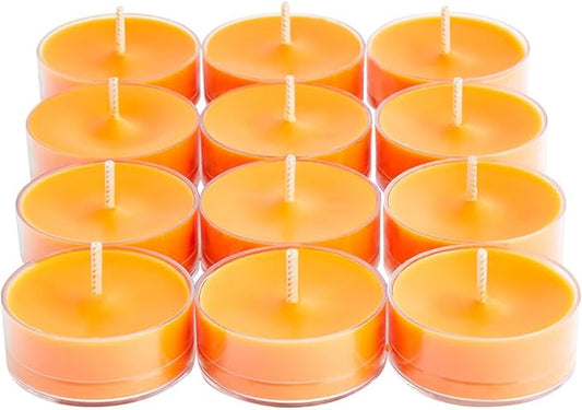 PartyLite Set of 12 Tea Lights Candles, Pink Grapefruit & Nectarine Scent, Aromatherapy Scented Candles Gift Set, Up to 4 to 6 Hours Burn Time - Bloomnest