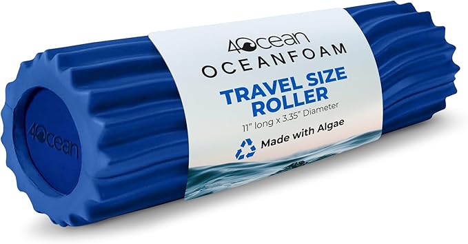 Oceanfoam x 4ocean Roller (Royal Blue) – Limited Edition Muscle Roller for Back Pain & Yoga - High Density Foam for Physical Therapy - Textured for Deep Tissue Massage - Bloomnest