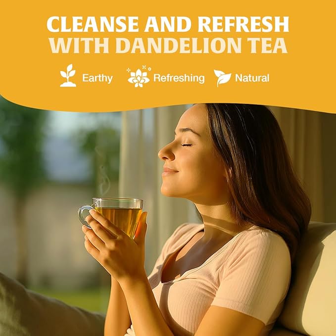 HANDPICK - Dandelion Root Tea bags, 100 Teabags - Natural Dandelion Herbal Tea for Liver & Kidney Health - Non-GMO - Caffeine-free - Support Digestion & Boost Immune System - Bloomnest