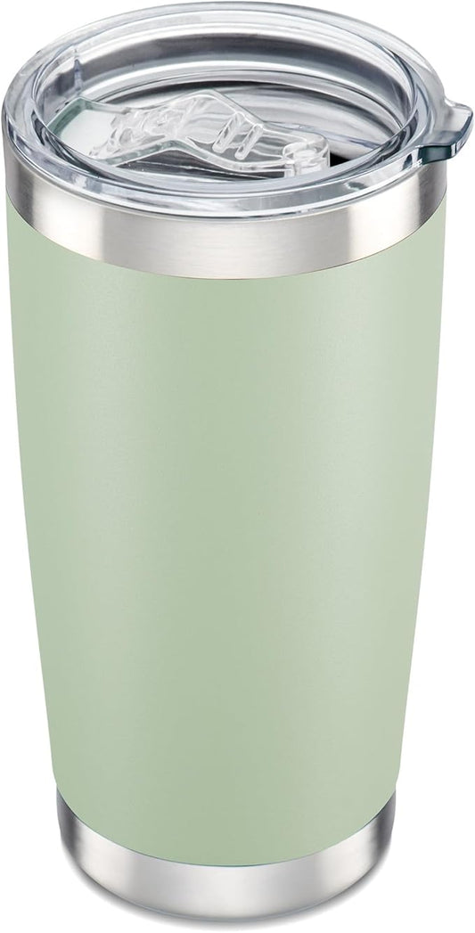 20 oz Tumbler with Lid Stainless Steel Double Wall Vacuum Insulated Tumblers Powder Coated Cups Travel Mug Keep Drinks Cold and Hot, Sagebrush Green