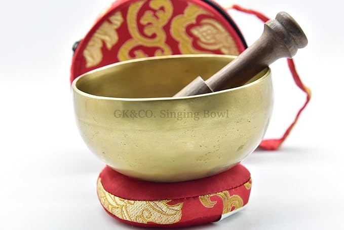 4 Inch Authentic Antique Old TibetanHand Hammered Himalayan Yoga Meditation Bowls-included Mallet, Cushions and Carry Box Handmade in Nepal - Bloomnest