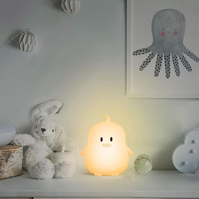 Penguin Night Light for Kids Silicone Sleep NightLights, 9 Colors Baby Light Bedside Lamp Bed Room Children Decorative Lamps for Toddlers/Boys/Girls/Adults/Bedroom/Bathroom/Outdoor - Medium - Bloomnest
