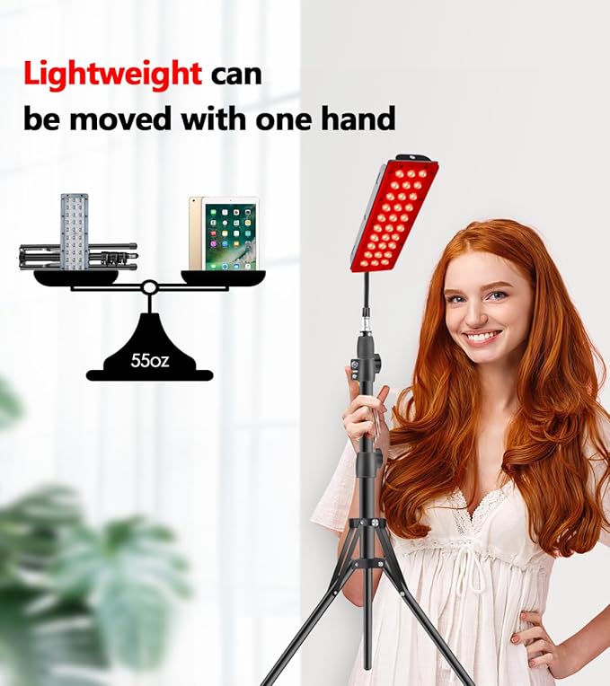 Red Light Therapy Lamp, Infrared Light Therapy with Stand - 660nm Redlight and 850nm Near Infrared Light Device for Body Pain Relief Skin Care Astarexin