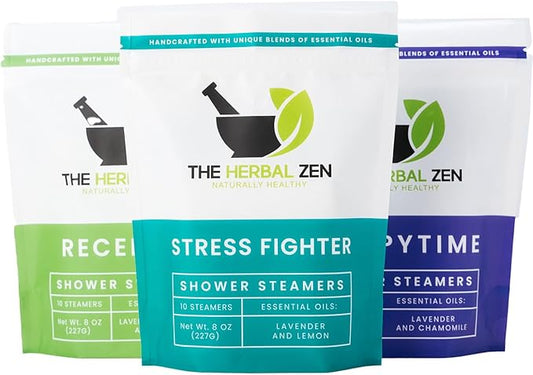 Bulk Shower Steamers with Essential Oils Combo Set by The Herbal Zen (3 Packs of 10 Tablets, Value Set), Bulk Shower Bombs, Relaxation Gift for Women and Men, Birthday Gifts, Mothers Day Gift - Bloomnest