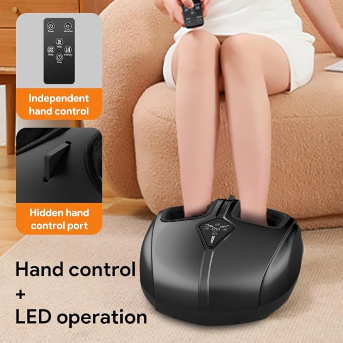 Foot Massager for Men and Women, Foot spa,Kneading, Compression, Vibration, Shiatsu Feet Massage Machine for Plantar Fasciitis, Neuropathy, Foot Warmer,Size 9-14 - Bloomnest