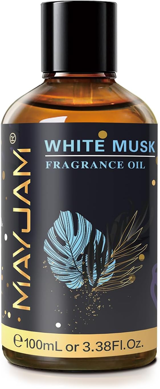 MAYJAM 100ML/3.38FL.OZ White Musk Fragrance Oils with Glass Dropper, Essential Oils for Diffusers for Home, Long Lasting Scented Oils for Diffusers Soap Candle Making - Bloomnest