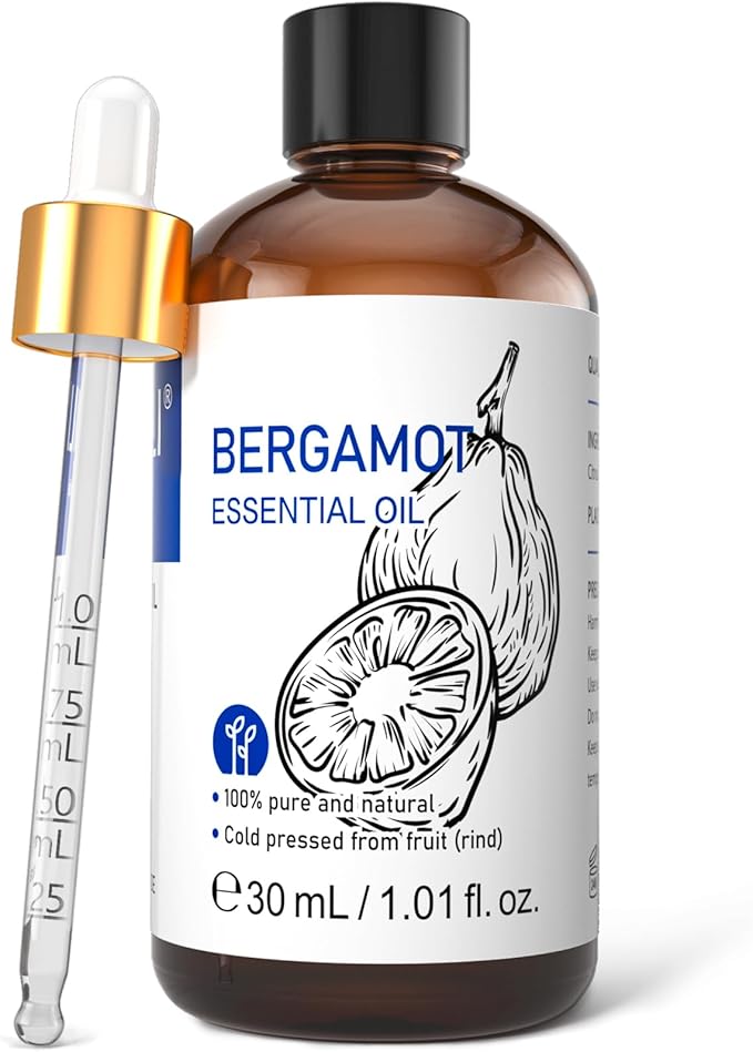 HIQILI Bergamot Essential Oil for Diffuser, Skin, Hair, DIY, 100% Pure & Natural - 1.01 Fl Oz (30 mL) - Bloomnest