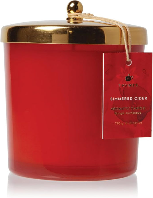 Thymes Scented Candles for Home Decor - Luxury Home Fragrance Gifts for Women & Men - Fall Candles with Warm Notes of Apple, Clove, & Cardamom - Harvest Red (Simmered Cider, 13 oz) - Bloomnest