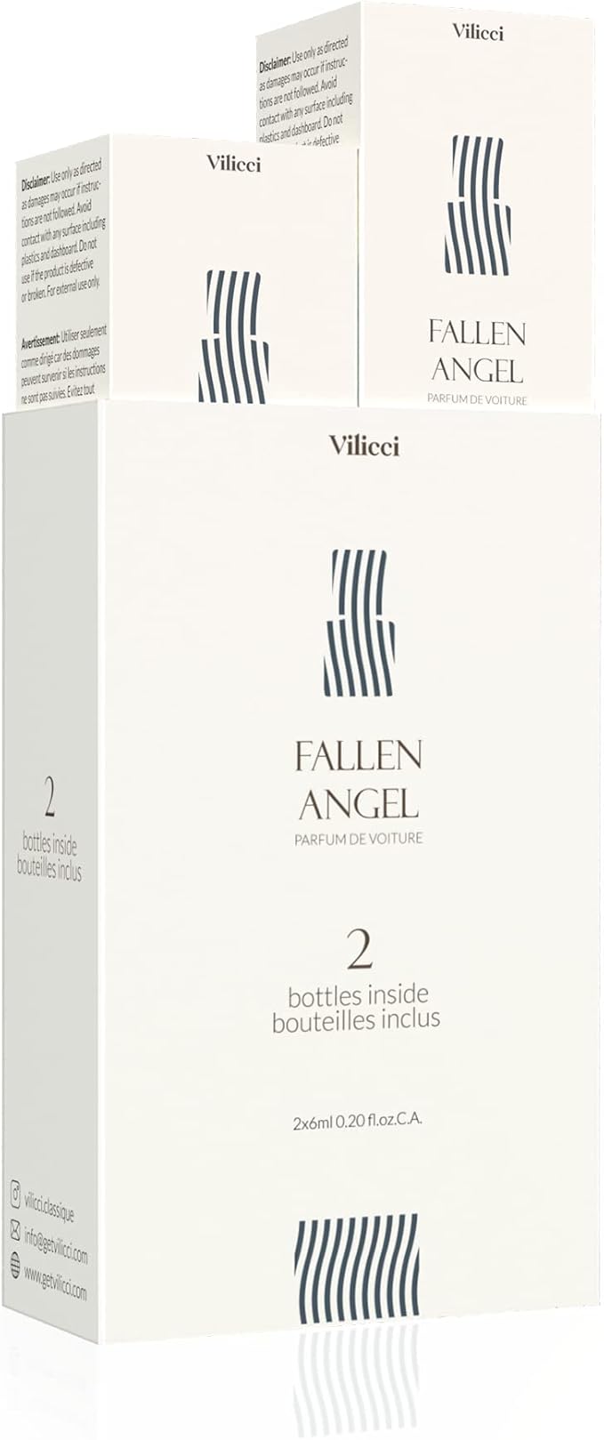 Vilicci Car Air Freshener | Luxurious Auto Perfume | Premium Hanging Air Freshener | Long Lasting Fragrance for Auto and Home | 1 Bottle of Car Scent (2 Count (Pack of 1), Fallen Angel) - Bloomnest