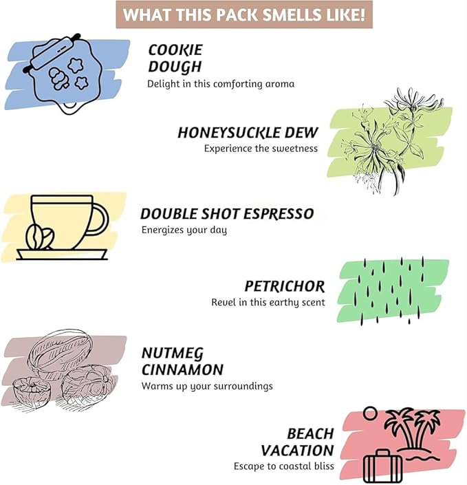 Folkulture Incense Sticks Gift Set (120 Sticks) | Set of 6 Premium Sweet Incense for Beach, Summer Vacation | No Charcoal, Organic, Non Toxic, 45 Mins Long Burning Petrichor, Espresso, Coffee