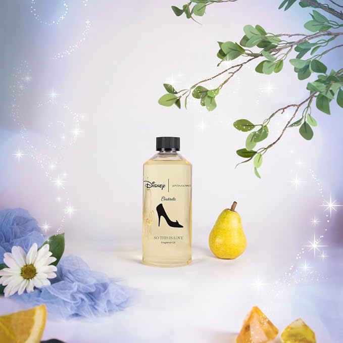 Aroma360 x Disney | So This is Love Oil Blend | Disney Princess Cinderella Luxury Essential Diffuser Oil | Aromatherapy Scent Diffuser Oil | Pear, Jasmine and Patchouli 16.9 fl oz, 500 mL - Bloomnest