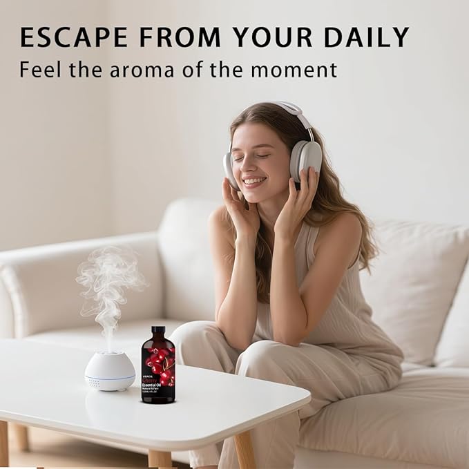 Cherry Essential Oil, Cherry Oil 4 Fl Oz 120ML for Diffuser Humidifier Yoga Cleaning DIY Candle Soap Making Perfume Gift for Women Essential Oils - Bloomnest