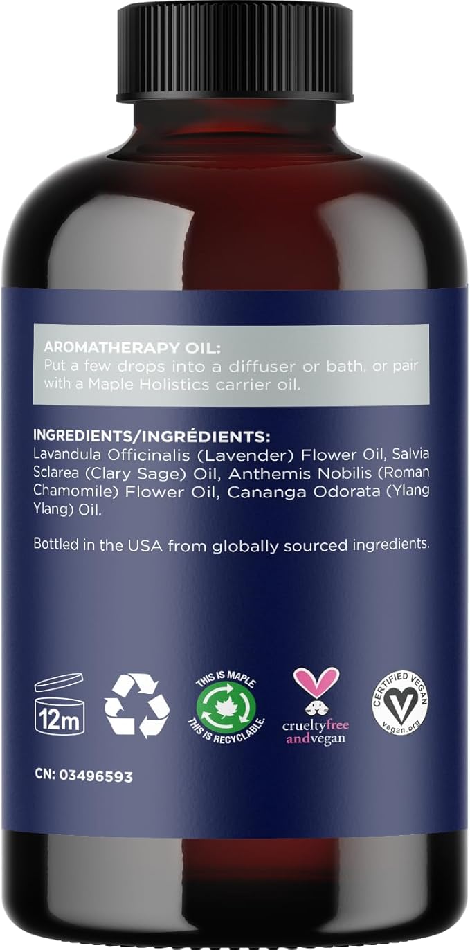 Sleep Essential Oil Blend for Diffuser - Dream Essential Oils for Diffusers Aromatherapy and Relaxation with Clary Sage Ylang-Ylang Roman Chamomile and Lavender for Sleep Time Support (4 Fl Oz) - Bloomnest