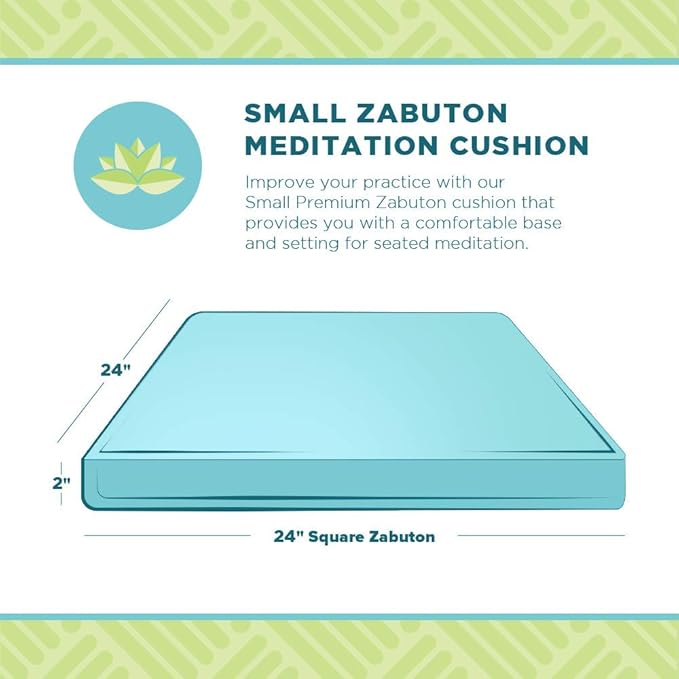 BEAN PRODUCTS MEDITATION CUSHION - Zabuton Meditation Pillows for Sitting on Floor, Yoga Cushion, Cotton Yoga Pillow, Zen Kneeling Prayer Pad- MADE IN USA - Standard 24x24x2, STONE GRAY - Bloomnest
