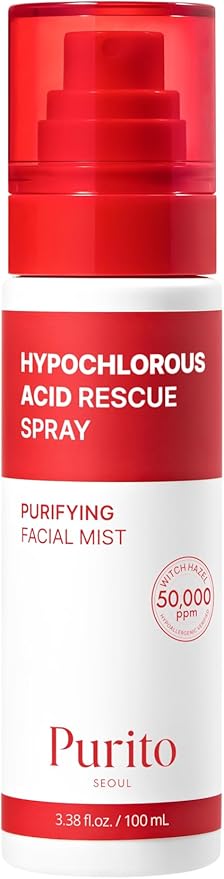 PURITO Hypochlorous Acid Facial Spray | Witch Hazel 5% + Forest Breeze | HOCl Facial Mist for Sensitive, Redness-Prone Skin | Refreshing Toner Mist | Korean Skincare, 100mL / 3.38 fl.oz - Bloomnest