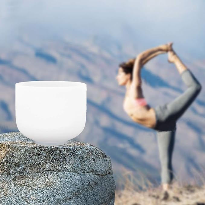 SOLSHINE Crystal Singing Bowl 432HZ 8inches F Heart Chakras with Crystal Striker and O-ring for Mediatation for Sound Healing Meditation Yoga - Bloomnest