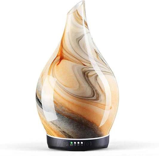 Porseme 280ml Essential Oil Diffuser Glass Color Changing Aroma Air Diffusers Aromatherapy Ultrasonic Cool Mist Humidifier 7 Running Hours Waterless Auto-Off for Sleeping, Yoga, Spa (Jupiter) - Bloomnest