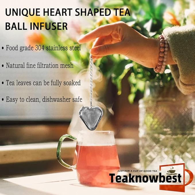 Tea infusers, loose tea strainer, Heart shaped tea ball + cute animal pendant, reusable tea steeper makes afternoon tea meaningful (Panda, 2PCS) - Bloomnest