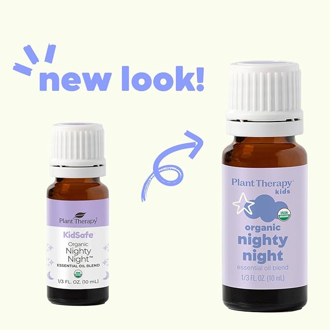 Plant Therapy KidSafe Organic Nighty Night Essential Oil Blend for Sleep 10 mL (1/3 oz) 100% Pure, Undiluted, Therapeutic Grade - Bloomnest