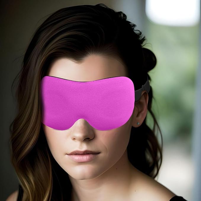 DTS Sleep Masks for Side Sleepers Men Women Zero Eye Pressure 3D Cups Complete Light Blocking Night Blindfold with Adjustable Strap Shade Cover Sleeping Mask for Travel Nap Work Home (Pink) - Bloomnest