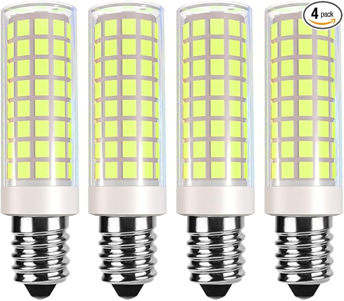 E14 LED Bulb E14 European Base Bulb E14 Cooker Hood Bulb E14 Chandelier Light Bulb 120V Replace Salt lamp,home lighting, kitchens lighting 8W(80W Halogen Equivalent)4-Pack(Daylight White 6000K) - Bloomnest