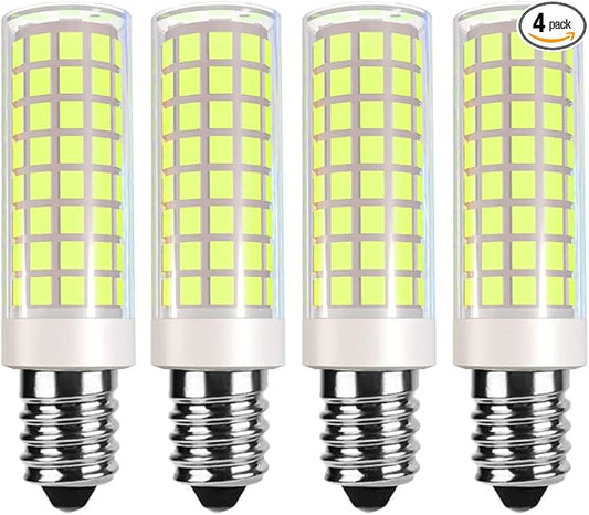 E14 LED Bulb E14 European Base Bulb E14 Cooker Hood Bulb E14 Chandelier Light Bulb 120V Replace Salt lamp,home lighting, kitchens lighting 8W(80W Halogen Equivalent)4-Pack(Daylight White 6000K) - Bloomnest