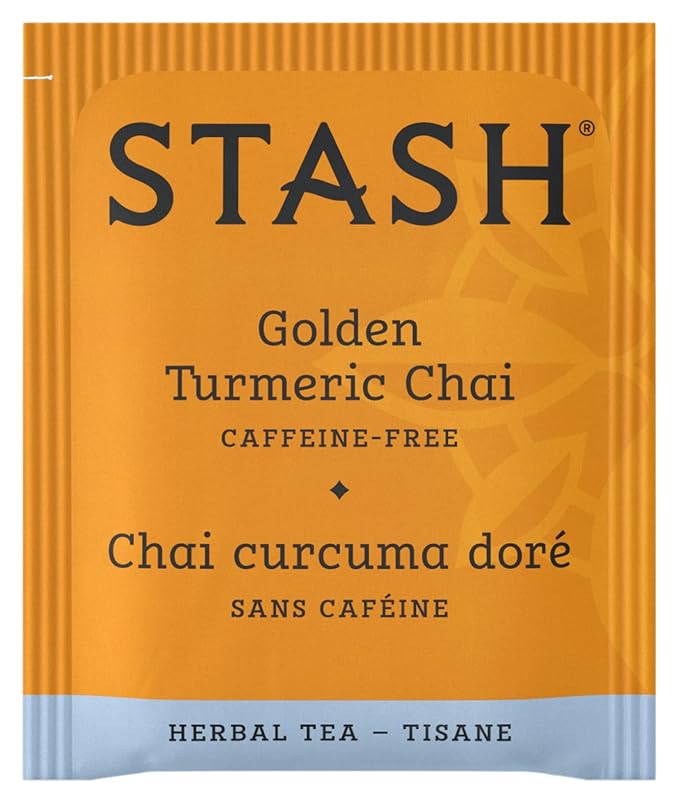 Stash Tea Turmeric Chai Herbal Tea - Naturally Caffeine Free, Non-GMO Project Verified Premium Tea with No Artificial Ingredients, 18 Count (Pack of 6) - 108 Bags Total - Bloomnest