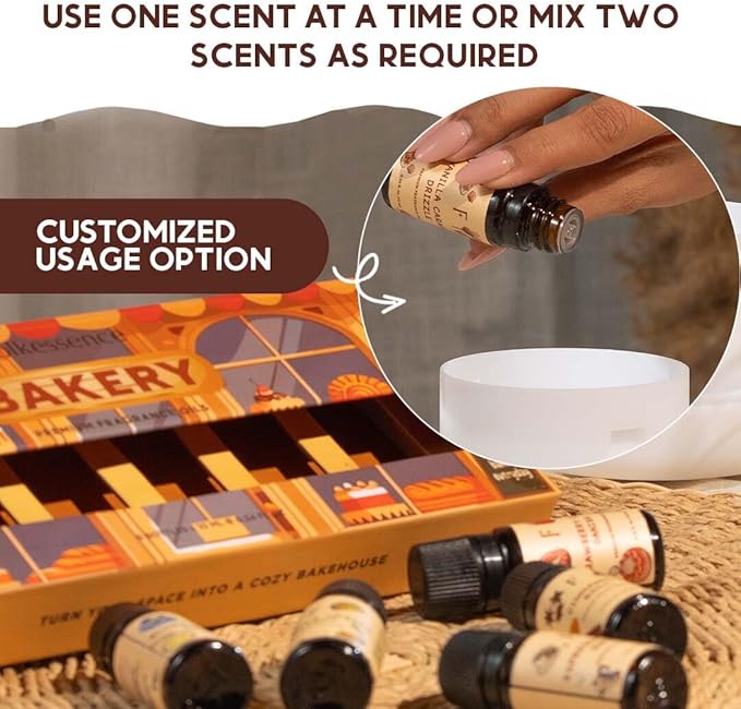 Folkulture Essential Oils for Home | Set of 6 (0.34 fl oz x 6) Bakery Diffuser Oil for Relaxation | Blueberry, Strawberry, Vanilla Essential Oil for Meditation | Pineapple Essential Oil for Women - Bloomnest