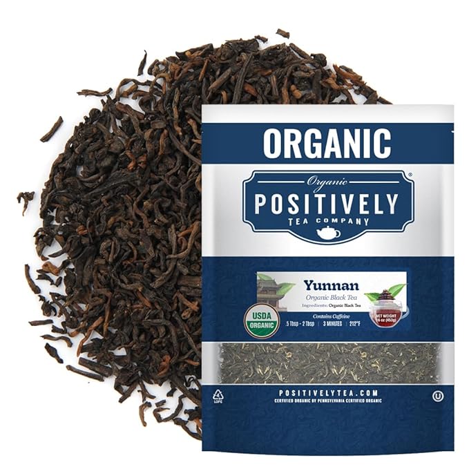 Organic Positively Tea Company, Yunnan Black Tea, Loose Leaf, 16 Ounce - Bloomnest