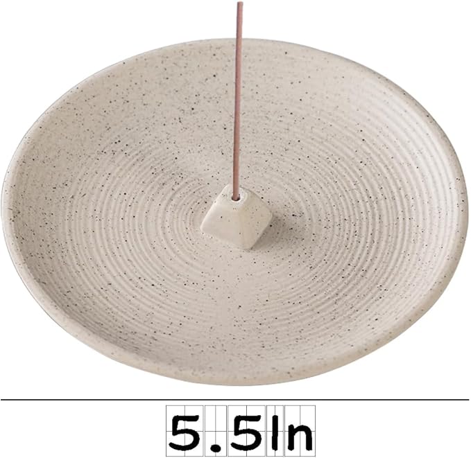 Incense Holder Ceramic Incense Burner Simple Style Incense Sticks Holder Insence Tray for Set for Office Yoga and Livingroom (White) - Bloomnest