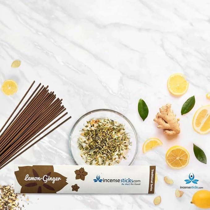 Lemon Ginger Incense 8" 10 Sticks - Bloomnest