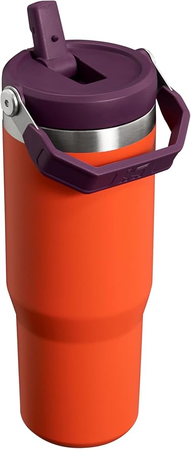 Stanley IceFlow Flip Straw Tumbler with Handle 30 oz | Twist On Lid and Flip Up Straw | Leak Resistant Water Bottle | Insulated Stainless Steel |BPA-Free | Tigerlily Plum - Bloomnest