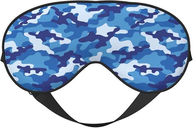 Abstract Blue Camouflage Sleeping Eye Mask Eye Mask for Sleeping Soft Comfort Eye Shade Blackout Eye Cover for Deep Rest Travel Nap Meditation - Bloomnest