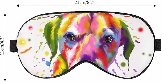 Dog Sleep Eye Mask Watercolor Animals Men Women Sleep Mask with Adjustable Strap Eye Cover Eye Shade for Travel, Nap,Meditation - Bloomnest