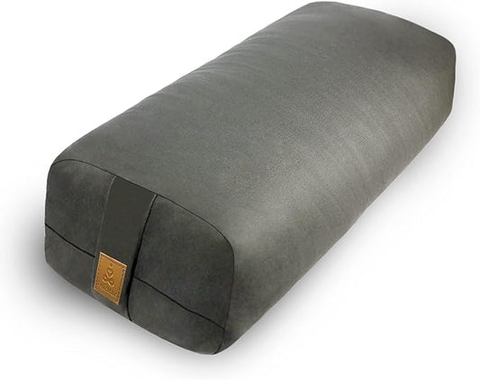 Yoga Bolster (26x10.5x5.5 in) Supportive Yoga Cushion for Restorative Yin Yoga Accessories Rectangular Bolster for Stretching Meditation Pillow 100% Organic Cotton Removable Washable Cover - Bloomnest