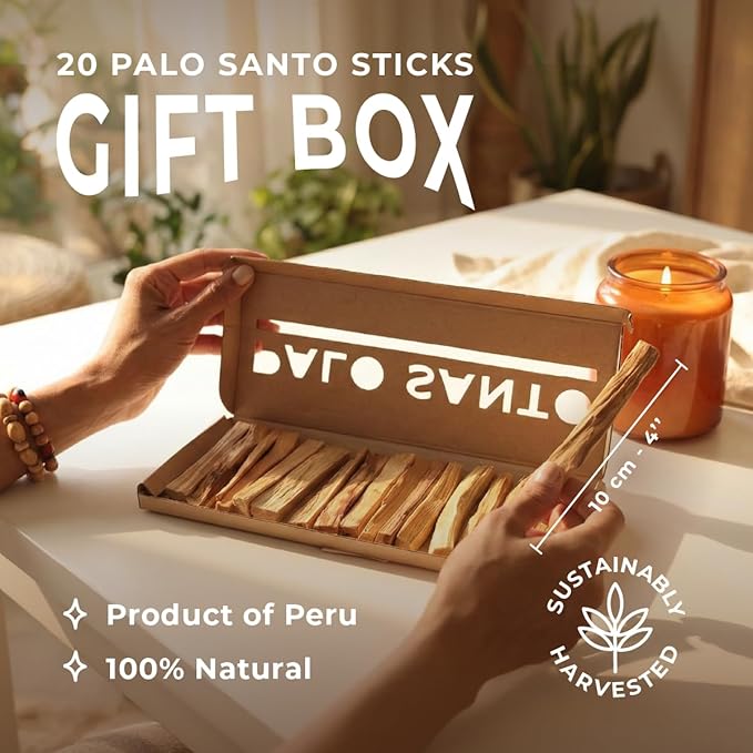 Palo Santo Premium Sticks (20), Smudging Incense High Resine, Pure Palo Santo Wood Certified from Peru. Ethically Sustainably Harvested. Protection, Meditation, Spiritual Cleansing SoulHealingExperience