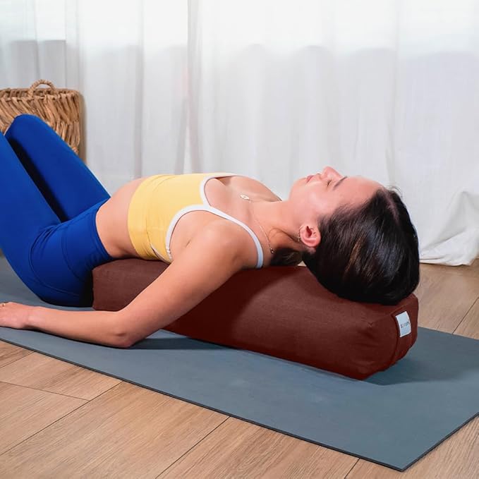Sol Living Yoga Bolster Pillow Rectangular Meditation Cushion Cotton Meditation Accessories for Restorative Yoga Meditation Pillow Yoga Pillow Firm Body Pillow Bolster Pillow for Legs Removable Cover