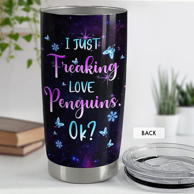 SANDJEST Personalized Penguin Tumbler 20oz 30oz Tumblers with Lid Gift for Girl Daughter Women Best Friend Sister Animal Lovers Christmas Birthday - Bloomnest