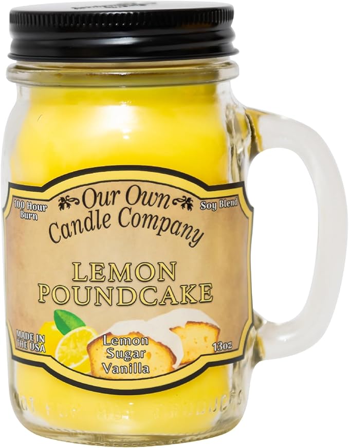 Our Own Candle Company Lemon Pound Cake Scented 13 Ounce Mason Jar Candle - Bloomnest