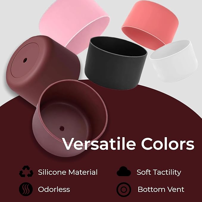 2PCS Silicone Boot for Black Cherry Owala 30oz & 40oz FreeSip Sway Bottles & Tumblers, Anti-Slip Protective Sleeve Bloomnest