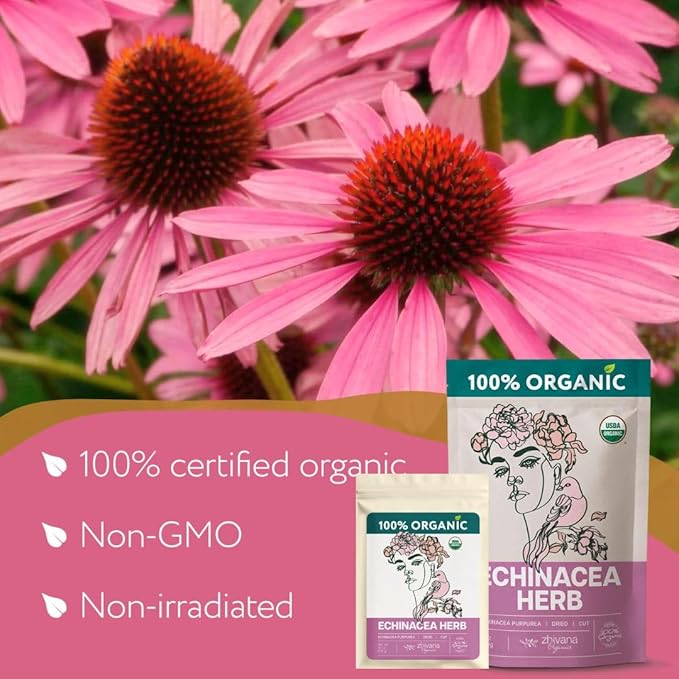 Super Value Pack 5 LB - Organic Echinacea Leaf Tea - Immune System Support - Medicinal Tea for Winter - Bloomnest