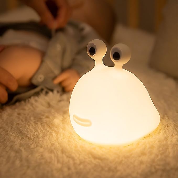Slug Night Light,Silicone lamp for Kids,USB Rechargeable Cute Animal Lamps Timer Setting Safe Bedside Lamp Portable LED Lamps for Breastfeeding Dorm Room Decor for Christmas Gift - Bloomnest