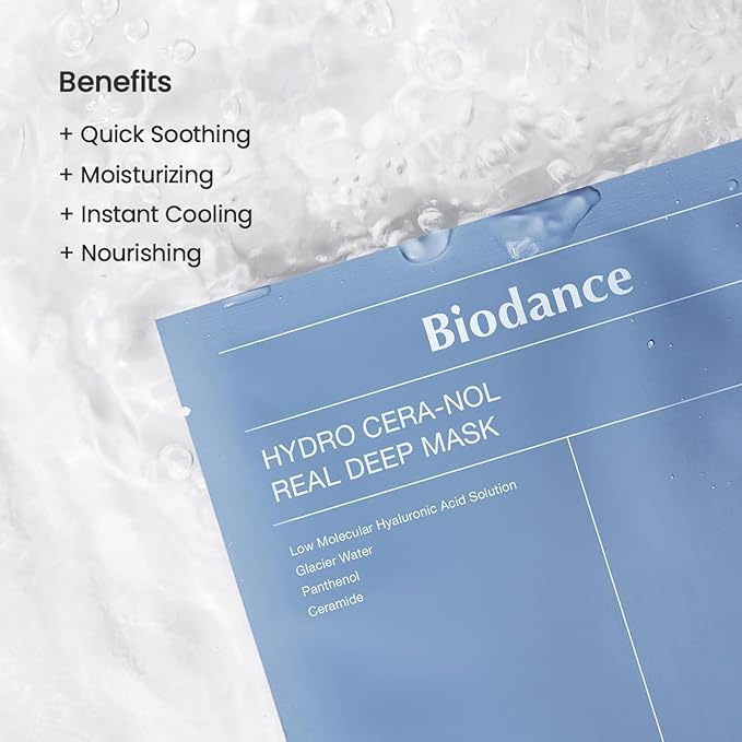 BIODANCE Repair Calming Mask Duo Set: Ceramide Panthenol & Sea Kelp Real Deep Mask, Hydrating, Calming, Soothing Face Mask for Sensitive Skin, Korean Skin Care, Valentines Day Gifts for Her - Bloomnest